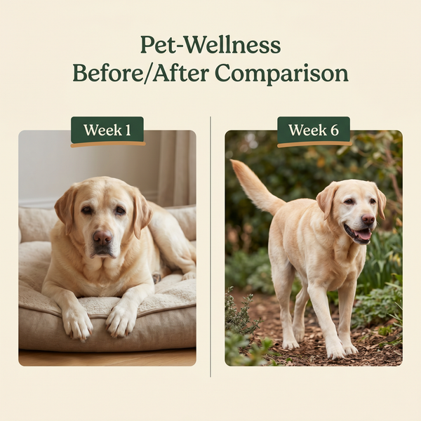 Senior dog mobility before and after